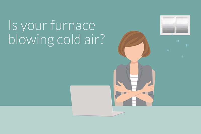 Video - Why Is My Furnace Blowing Cold Air? Image is an animated title page with the words 